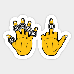 6 Rings Pitt - White Sticker